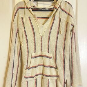 Ron Jon Surf Shop striped Baja-style hooded sweater